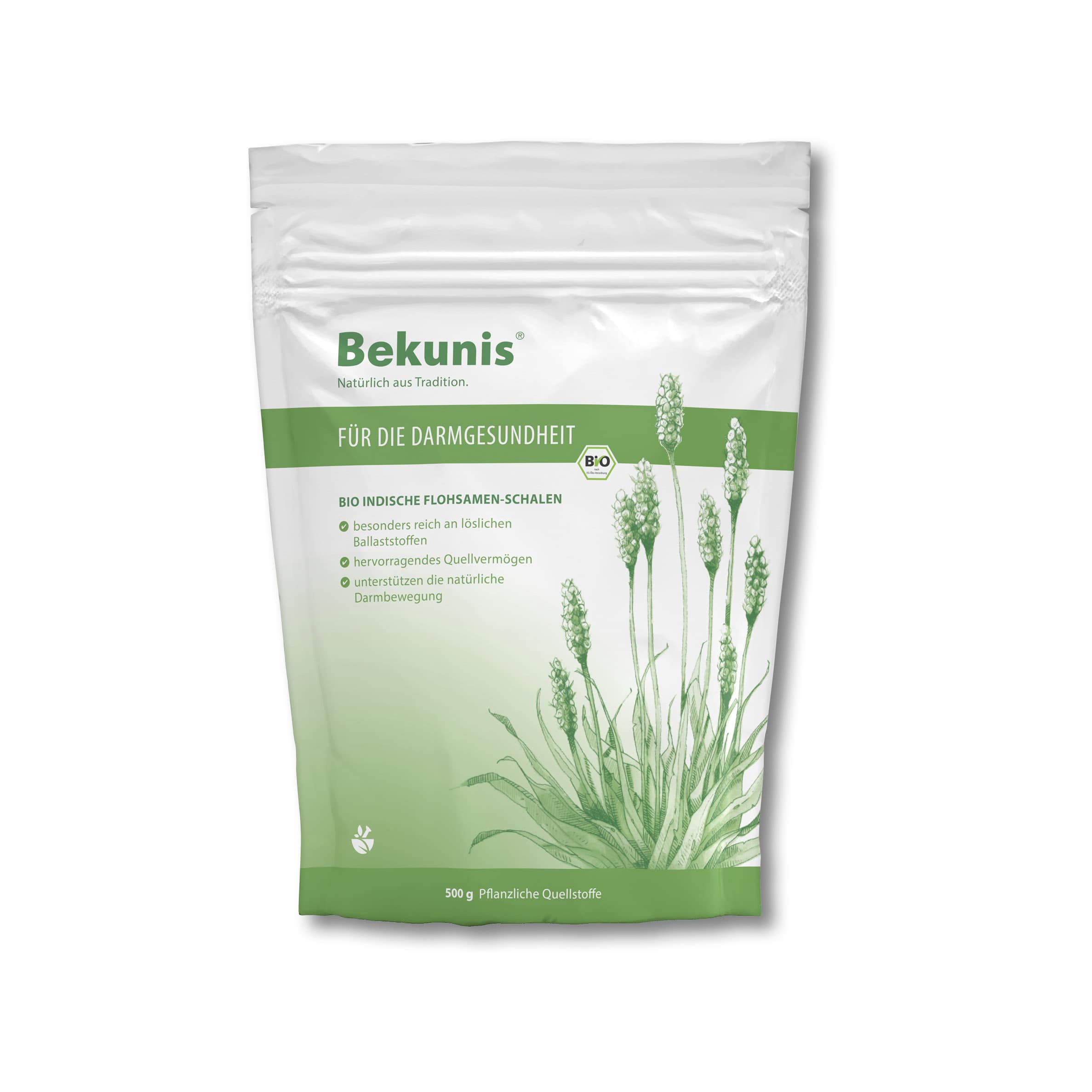 Bekunis Bio Indische Flohsamen-Schalen 500 g